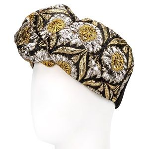 Authentic gucci lurex gold metallic turban
